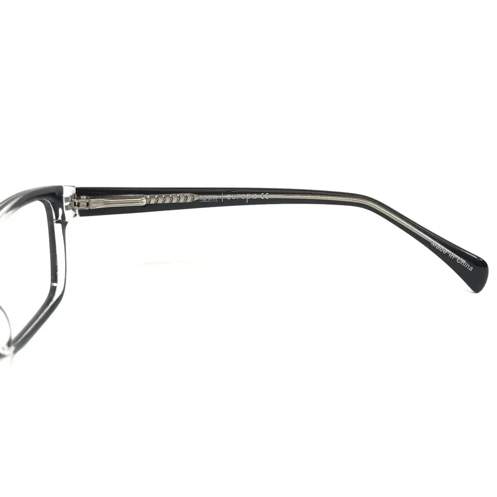 Elements Eyeglasses Frames EL262 C3 Black on Clear Rectangle Full Rim 52-16-135